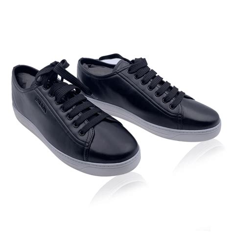 Prada Women's Black Leather Sneaker 3E6187 